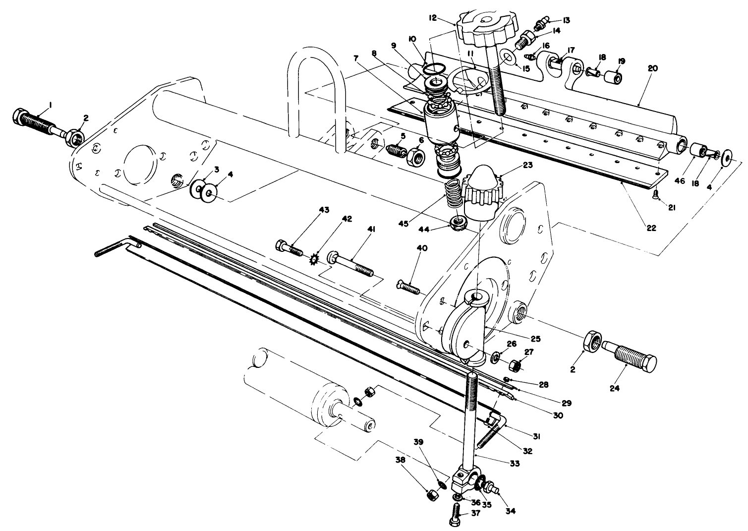 Bedbar & Scraper Comb Assembly (model Nos. 04445, 04450, & 04468)