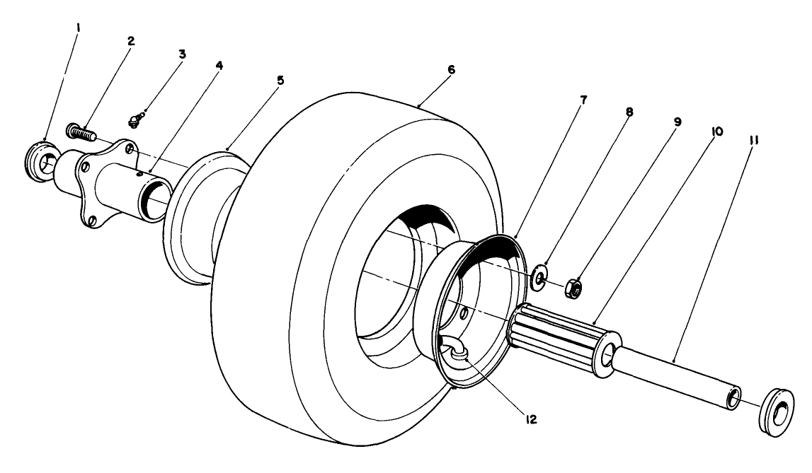 Cutting Unit Pneumatic Tire & Wheel Assembly No. 54-8810 (optional)