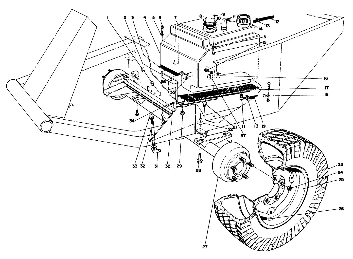 Front Axle & Fuel Tank Assembly