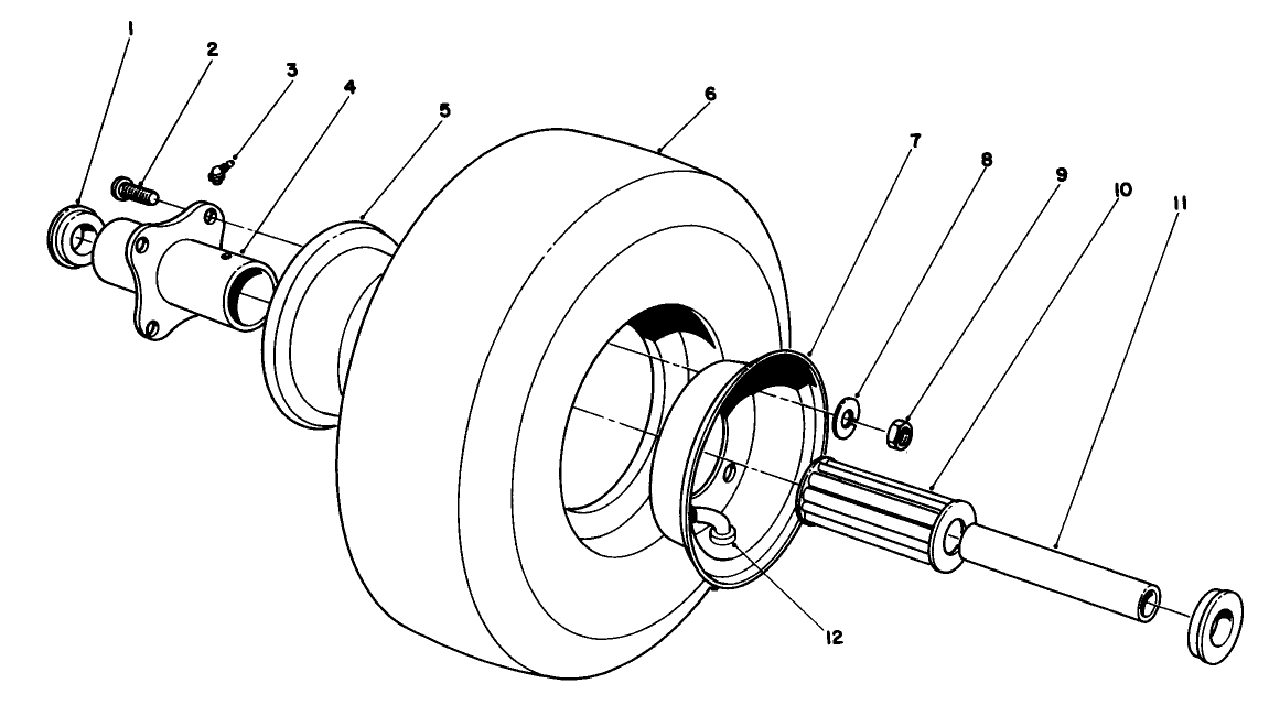 Cutting Unit Pneumatic Tire & Wheel Assembly No. 54-8810 (optional)