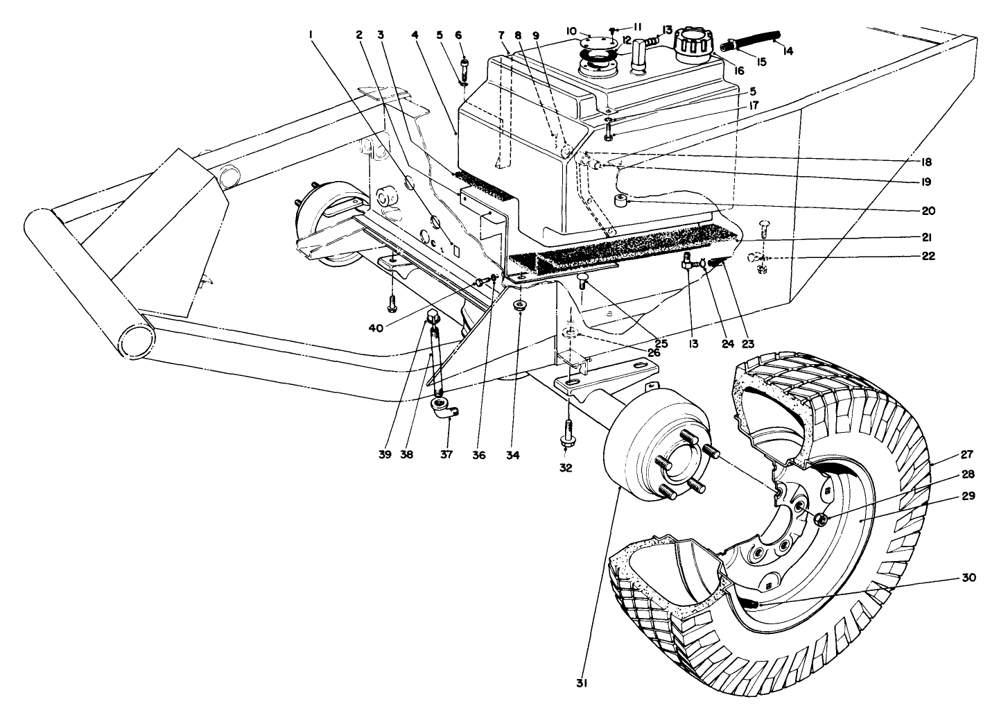 Front Axle & Fuel Tank Assembly