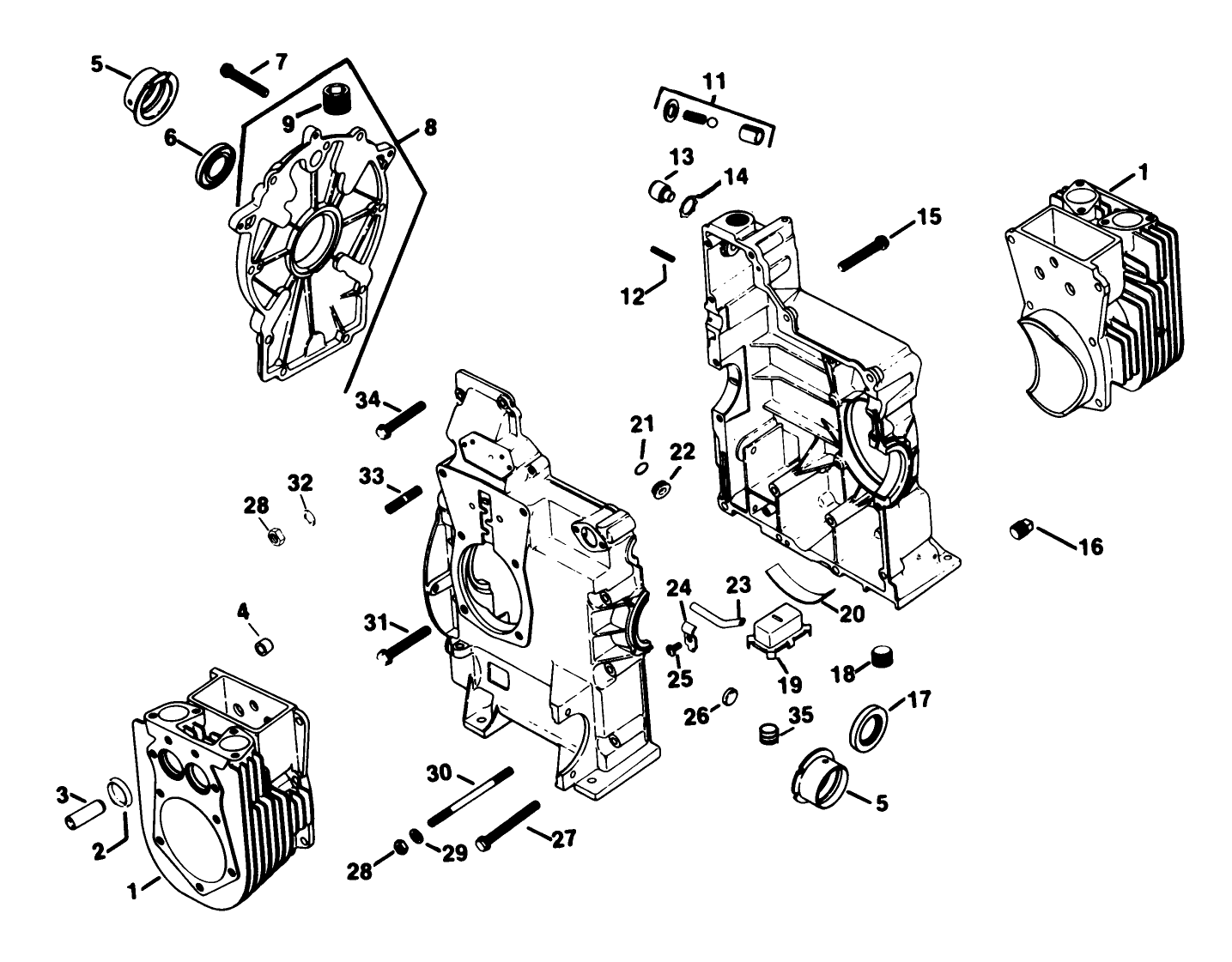 Crankcase Kohler Engine Model No. Kt17qs Type No. 24324
