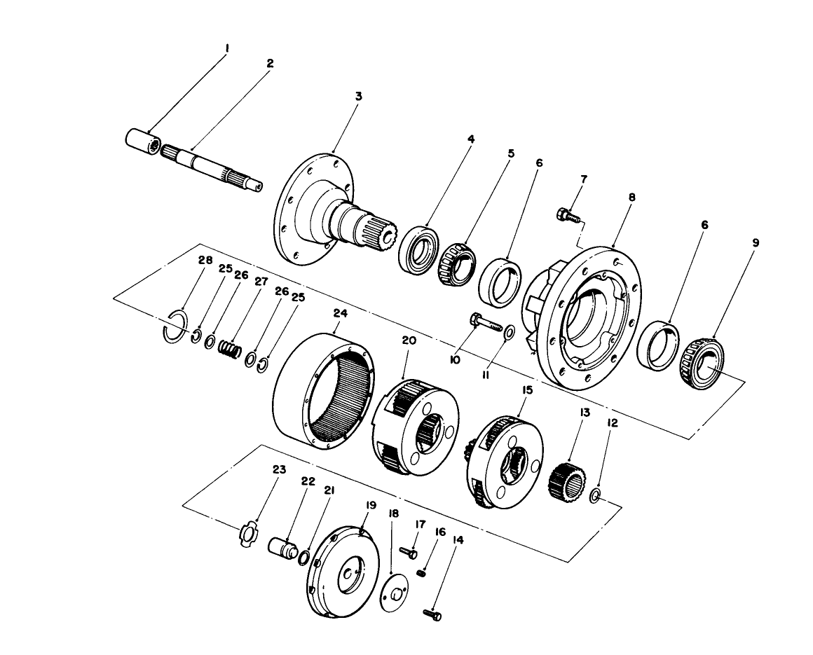 Planetary Gear Drive Assembly No. 58-5530 (**58-5530 High Speed Ratio 15.88:1) (àà62-6400 Standard Speed Ratio 19.62:1)