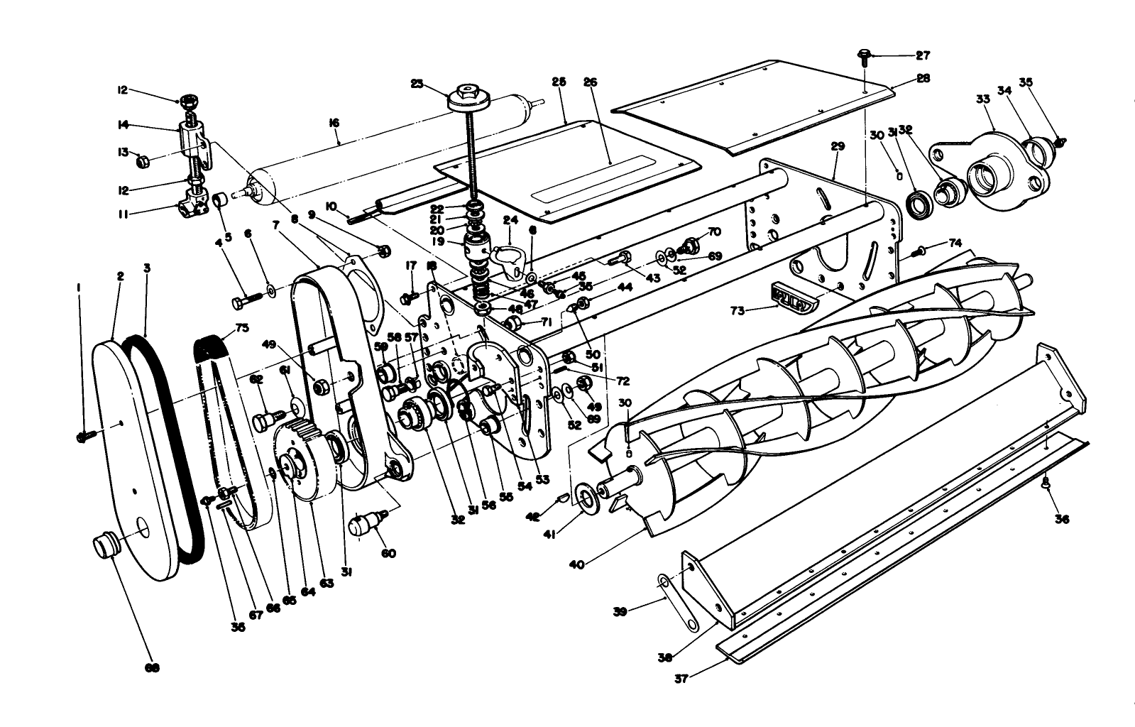 Cutting Unit R.h. & Center Assembly (5 Blade Model 03755 & 7 Blade Model 03747)