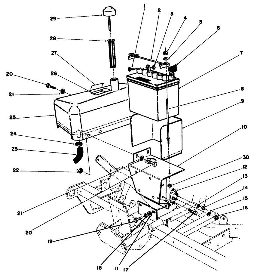 Hydraulic Tank & Battery Assembly