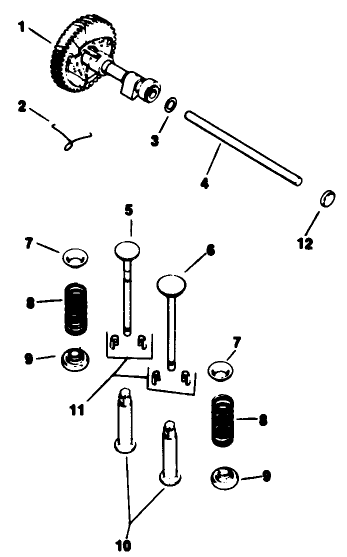 Camshaft & Valves Engine Model No. M16 Spec. No. 711526