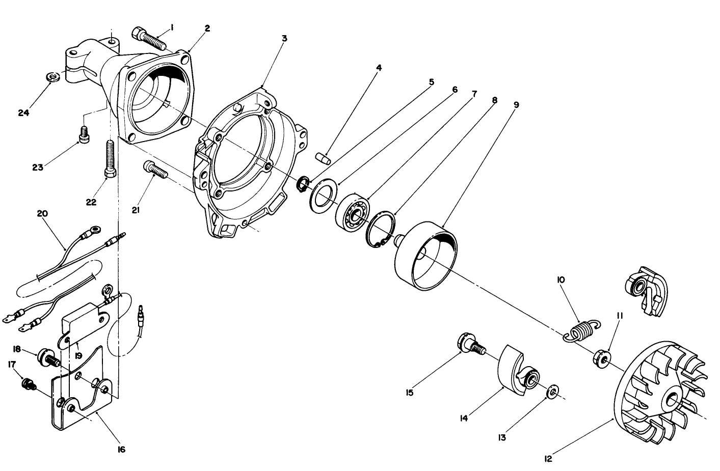 Clutch Case & Fan Assembly
