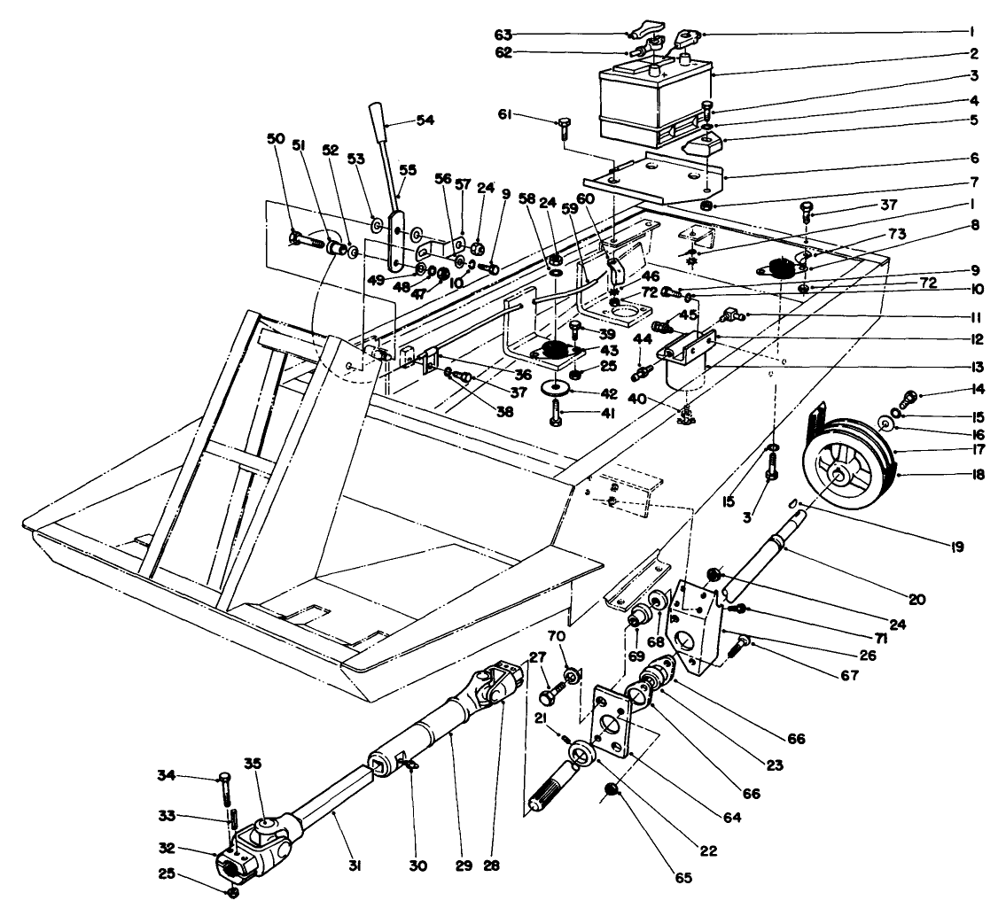 Power Take Off Battery & Engine Mount