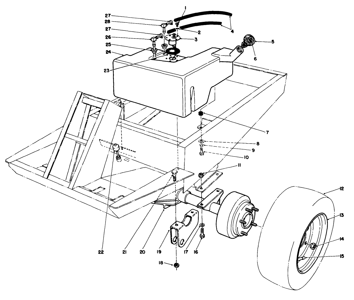 Fuel Tank And Axle Assembly