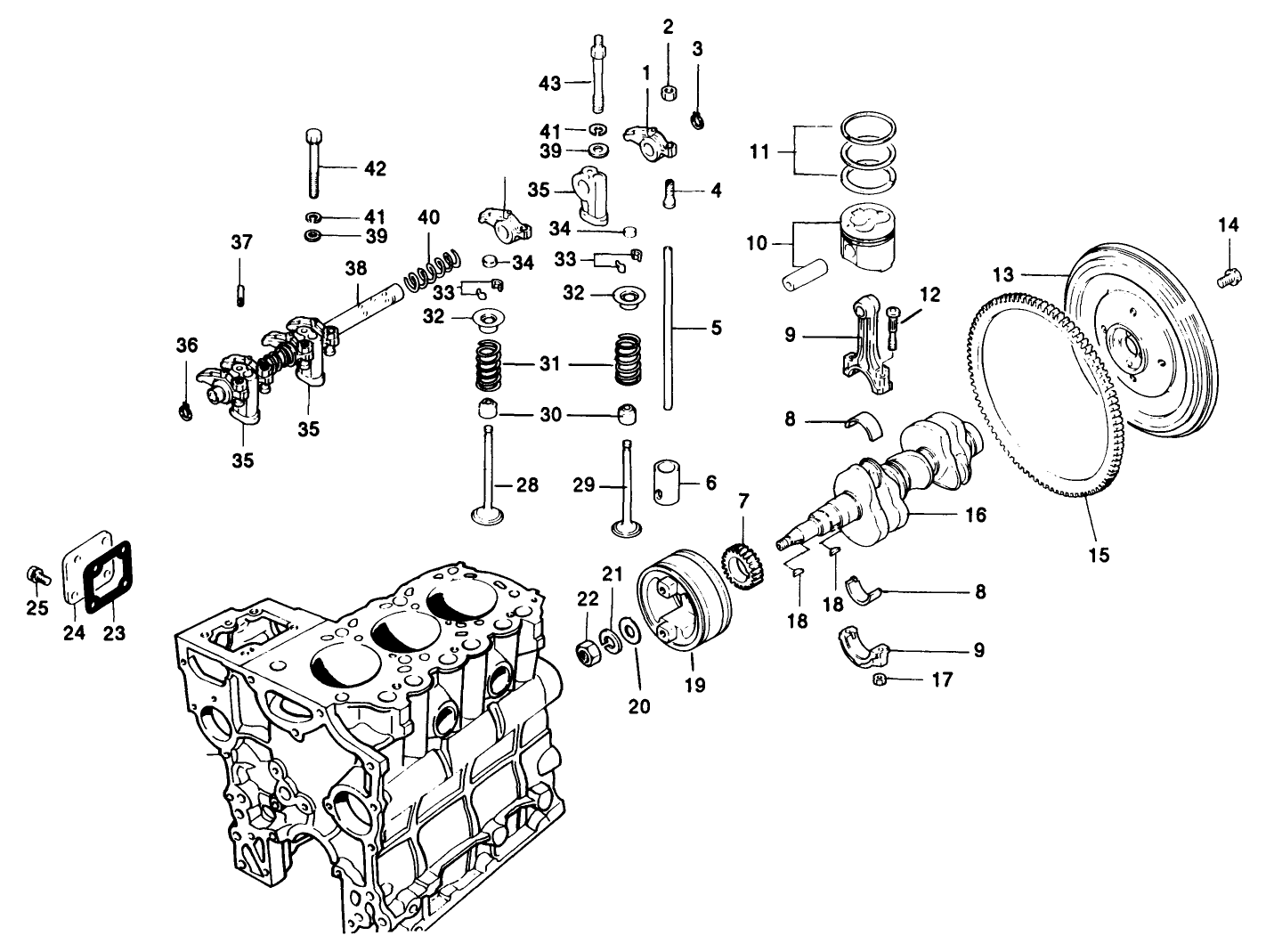 Valves And Crankshaft Assembly