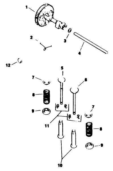 Camshaft & Valves-Engine Model No. M16s Spec No. 711512 (continued)