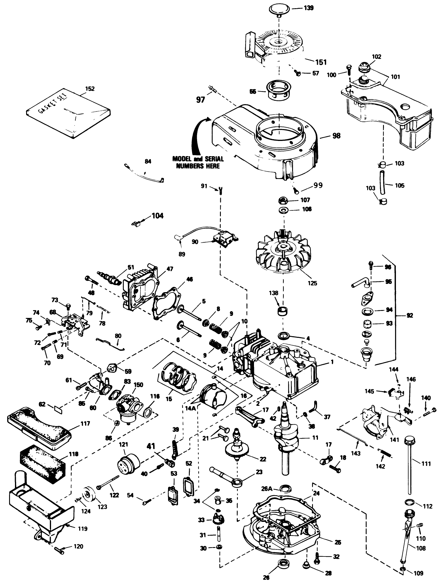 Engine Tecumseh Model No. Tvs100-44012b