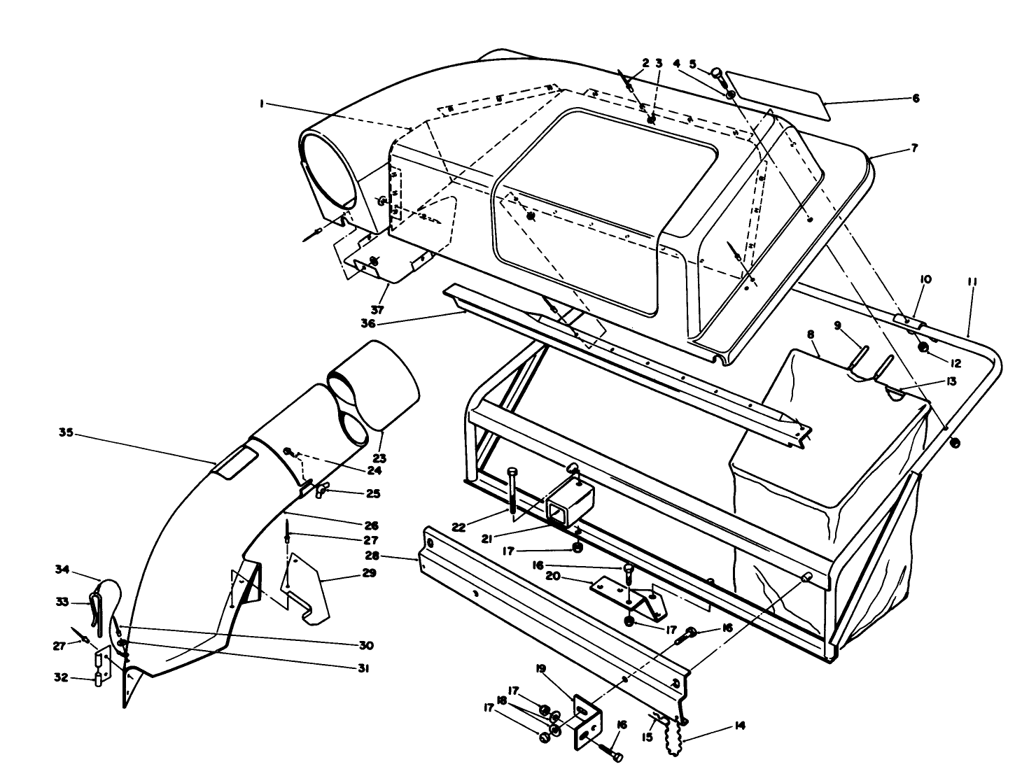 Twin Bagger Grass Catcher Model No. 59122 (optional)