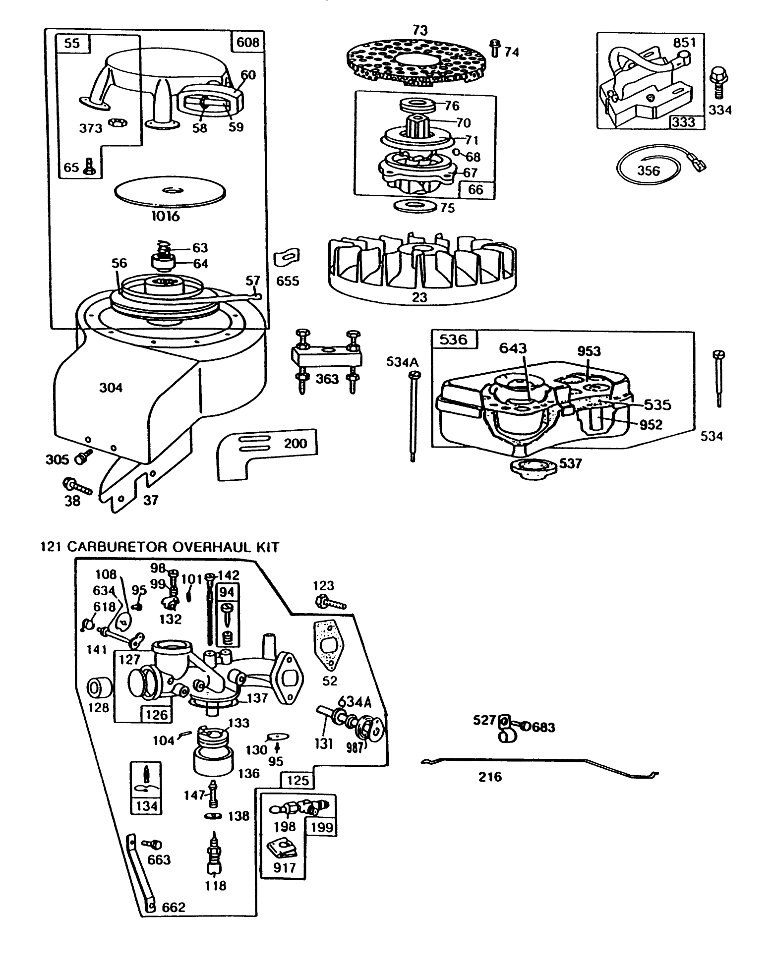 Engine Briggs & Stratton Model No. 191702-2531-01 8 H.p. Rear Engine Rider Recoil Model 56138