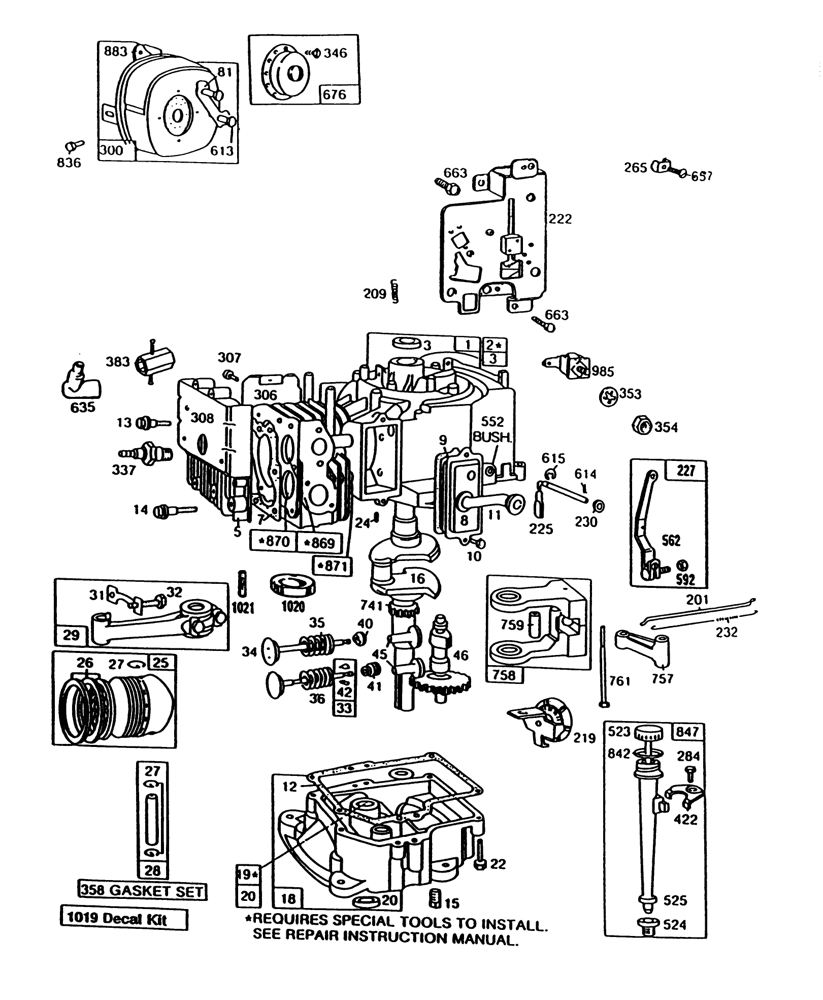 Engine Briggs & Stratton Model No. 191702-2531-01 (continued) 8 H.p. Rear Engine Rider Recoil Model 56138