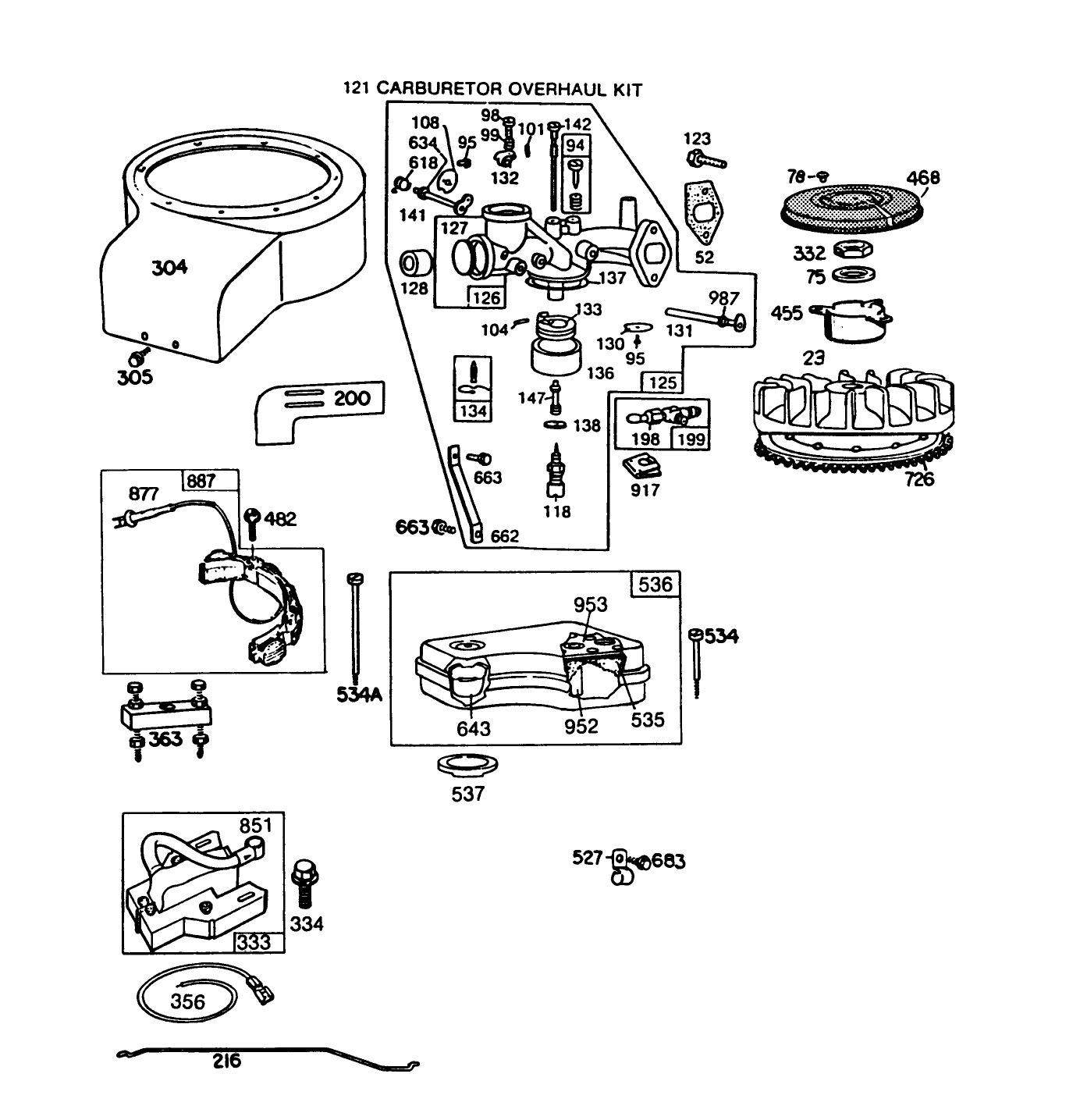 Engine Briggs & Stratton Model No. 191707-2161-01 (continued) 8 H.p. Rear Engine Rider Recoil Model 56145