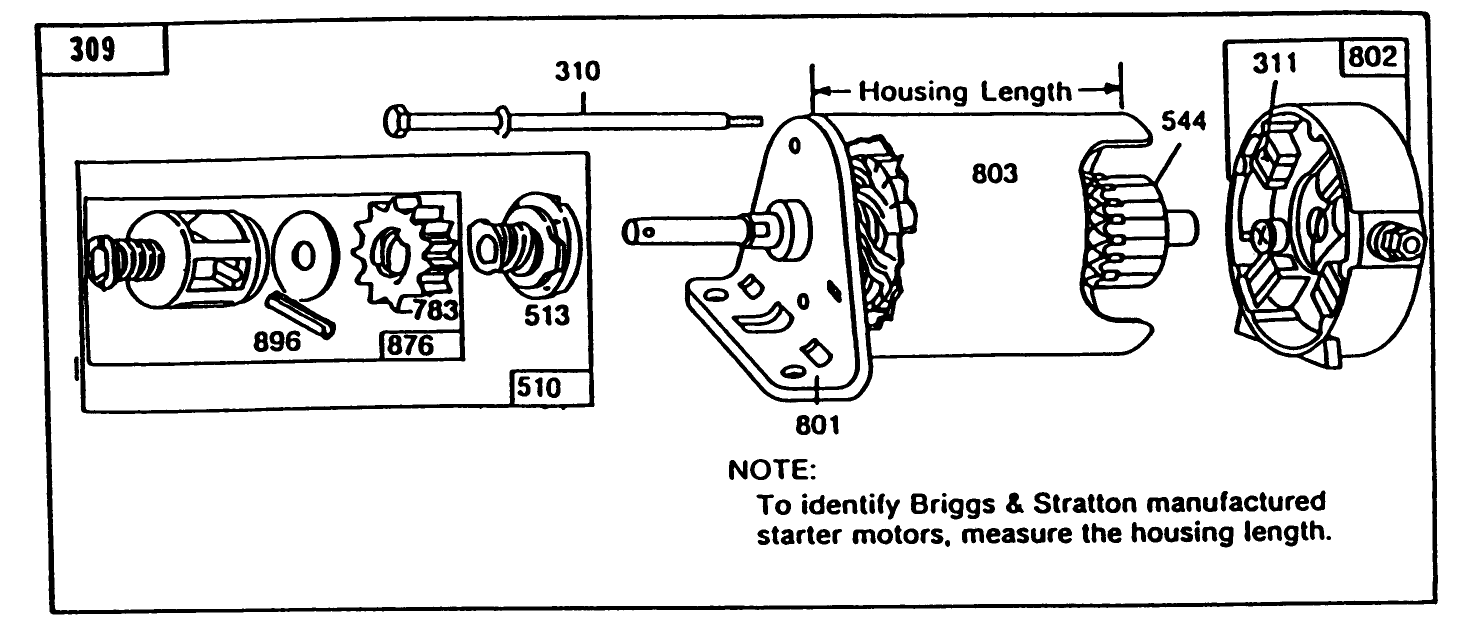 Briggs & Stratton Starter Motor Assembly 12 H.p. Rear Engine Rider Eledtric Model 56175