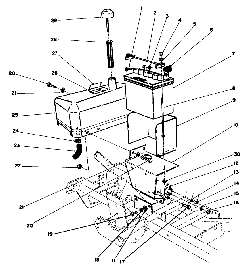 Hydraulic Tank & Battery Assembly