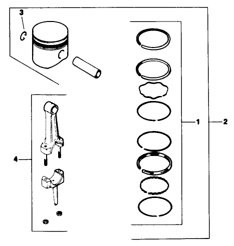 Piston & Rod-Engine Kohler Model No. M16 Spec. No. 711526 (cont.)