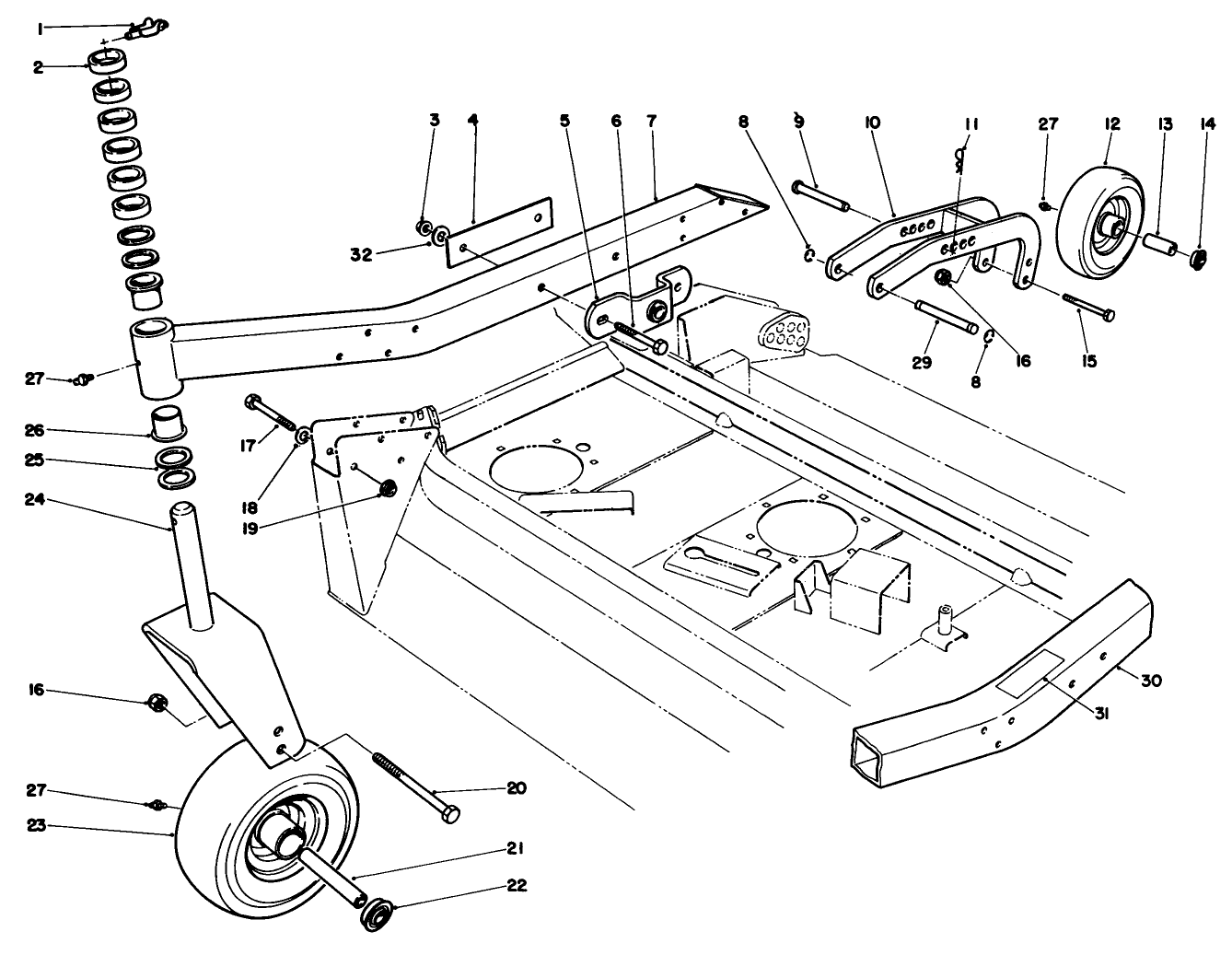 Center Deck Model No. 30592 Carrier Frame Assembly