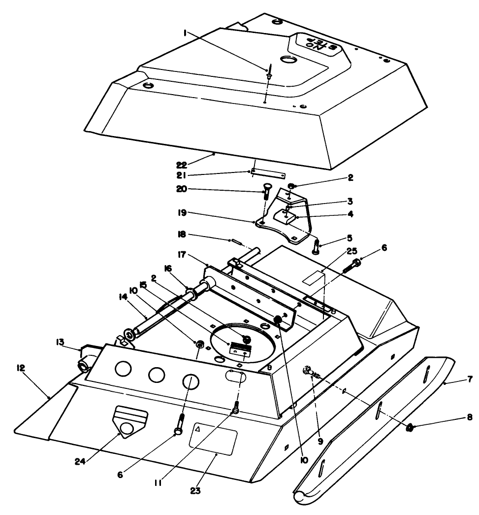 Center Deck Model No. 30592 Left Wing Assembly