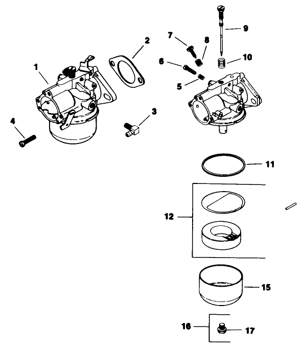 Carburetor-Engine Model No. M8t Type 301590