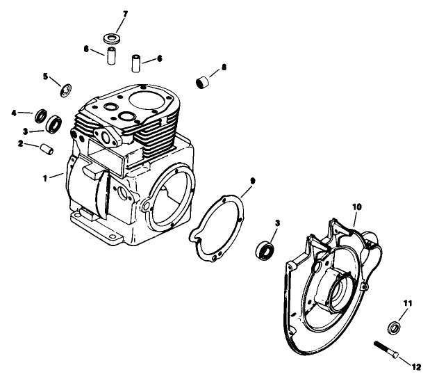 Crankcase-Engine Model No. M8t Type 301590