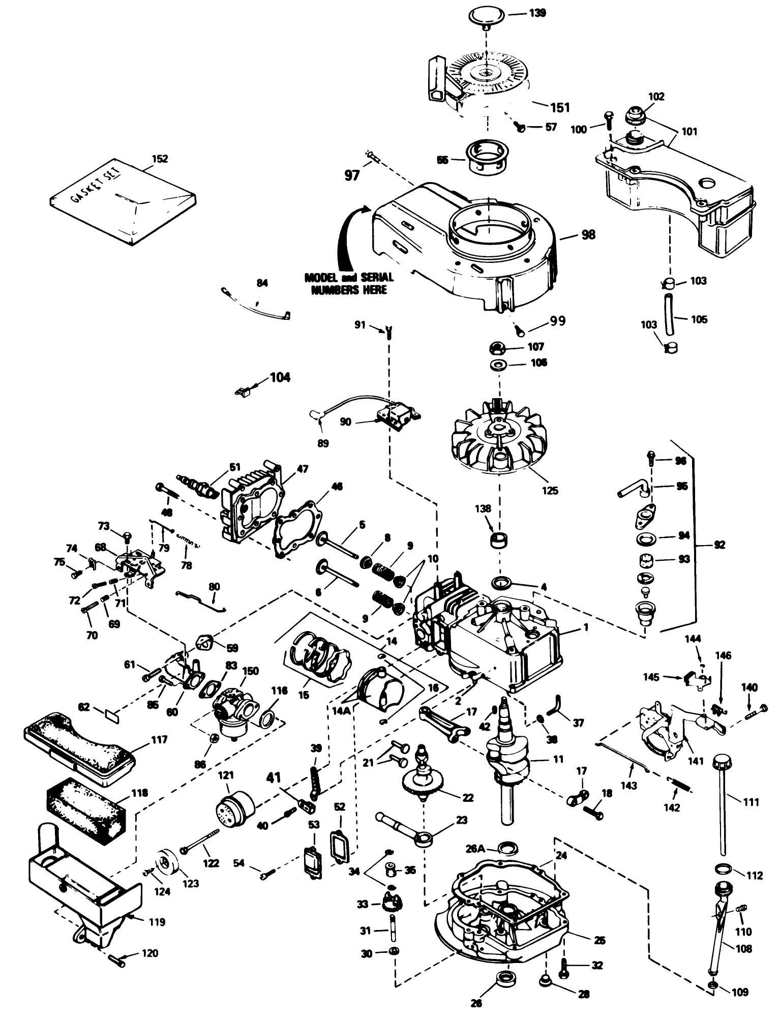 Engine Tecumseh Model No. Tvs100-44012b