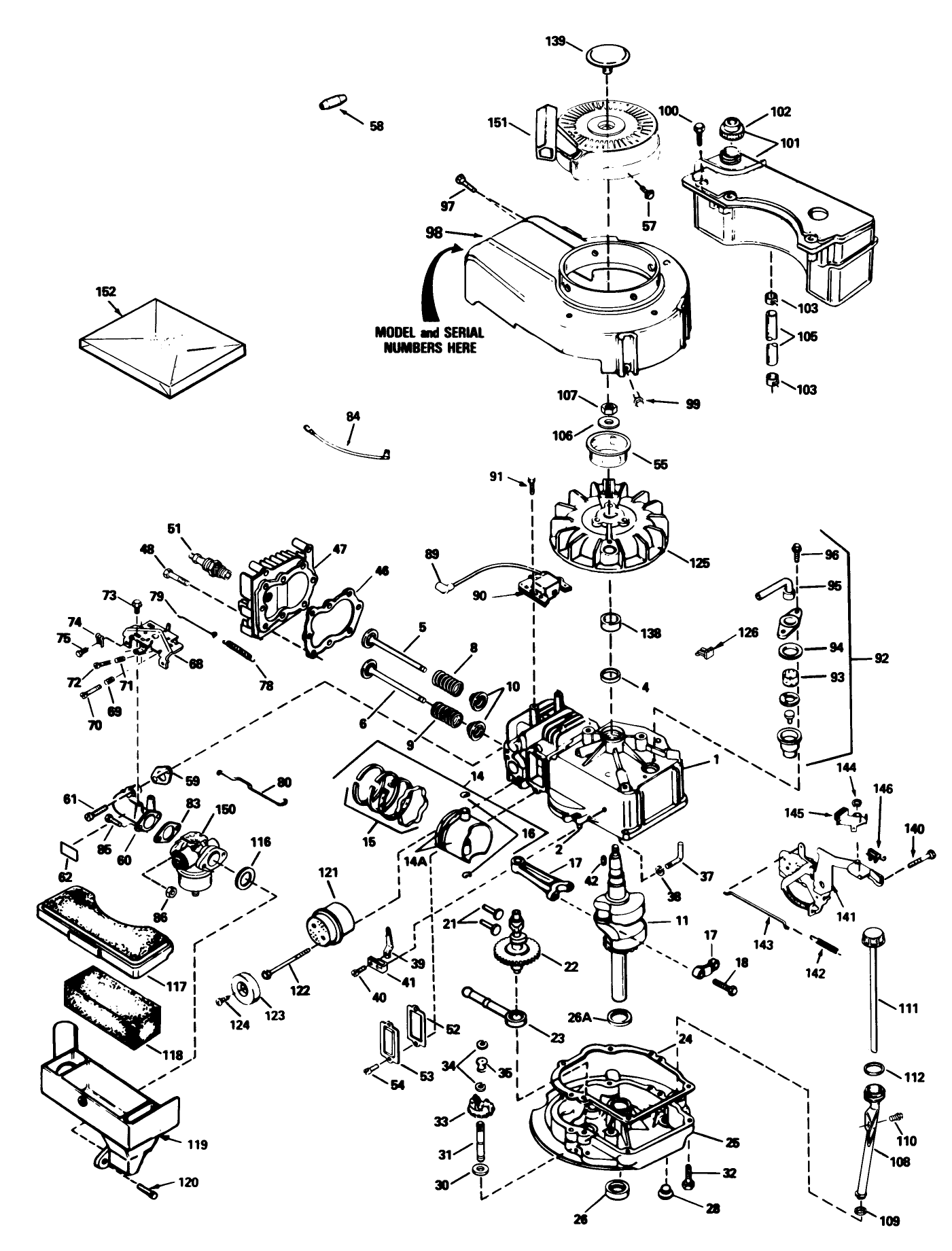 Engine Tecumseh Model No. Tvs100-44011b