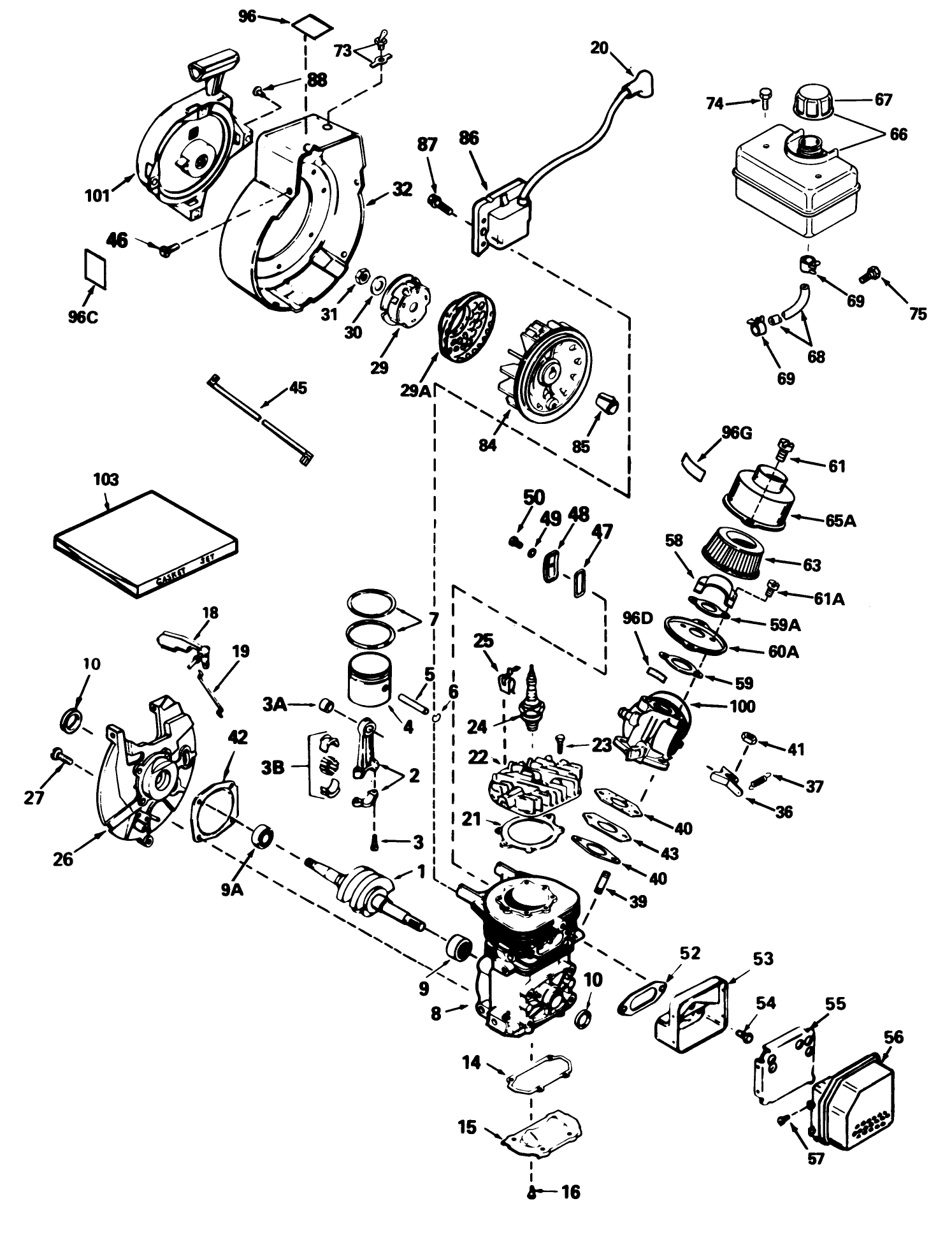 Engine Tecumseh Model No. Ah600-1654n