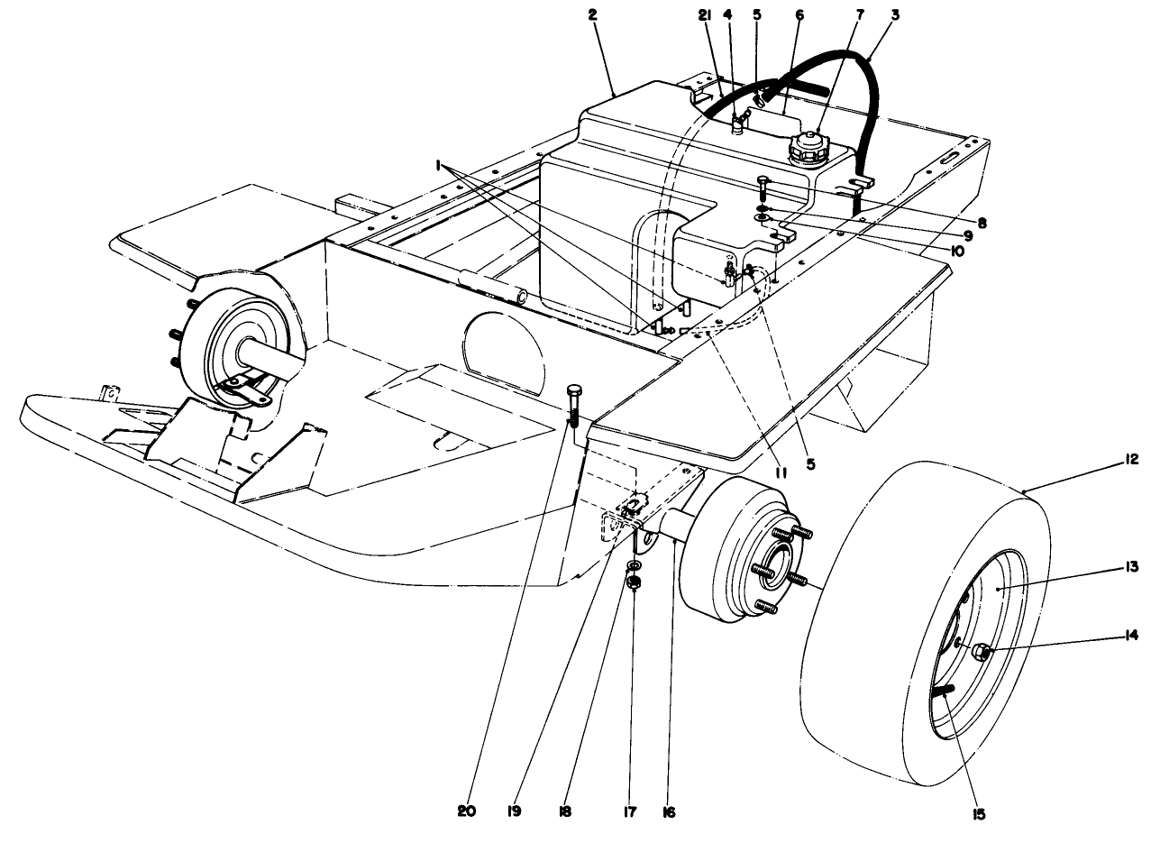 Gas Tank And Axle Assembly