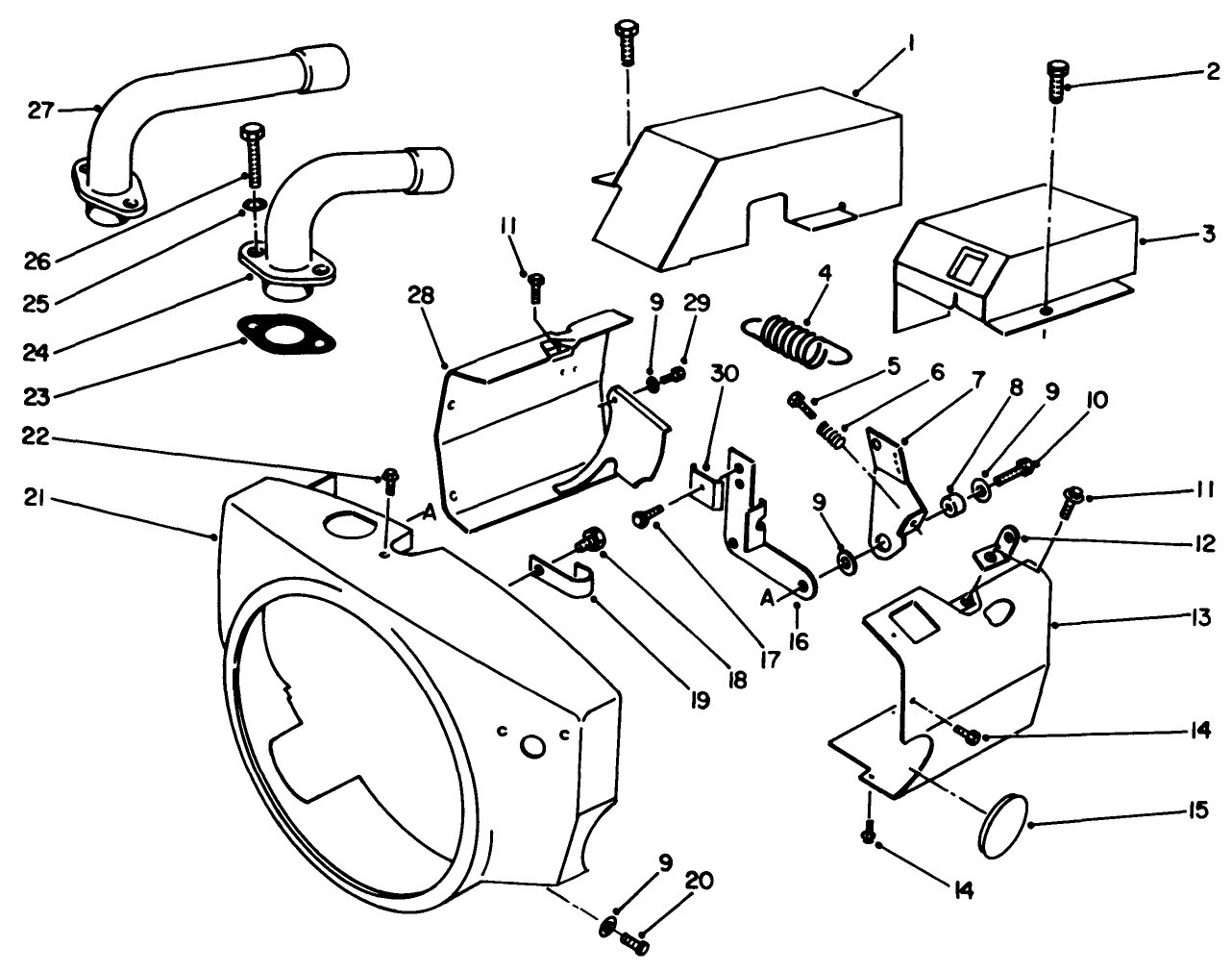Engine Air Housing-Engine, Onan Model No. P220g, Type No. 1/10808c