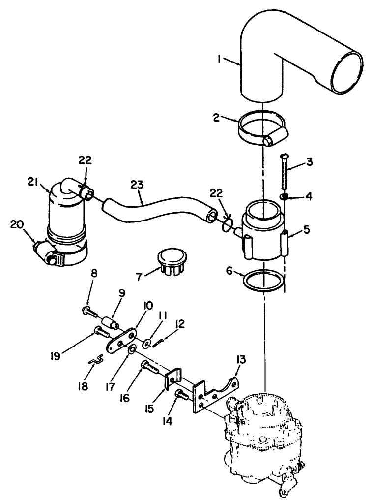Remote Air Cleaner & Choke Assembly-Engine, Onan Model No. P220g, Type No. 1/10808c