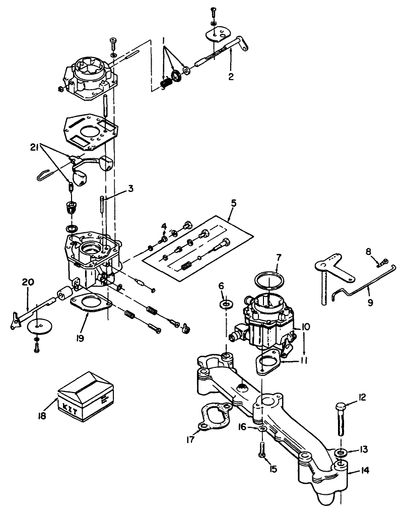 Carburetor & Fuel System-Engine, Onan Model No. P220g, Type No. 1/10808c