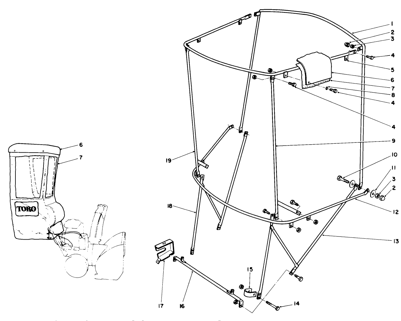 Snow Cab Assembly No. 68-9500 (optional)