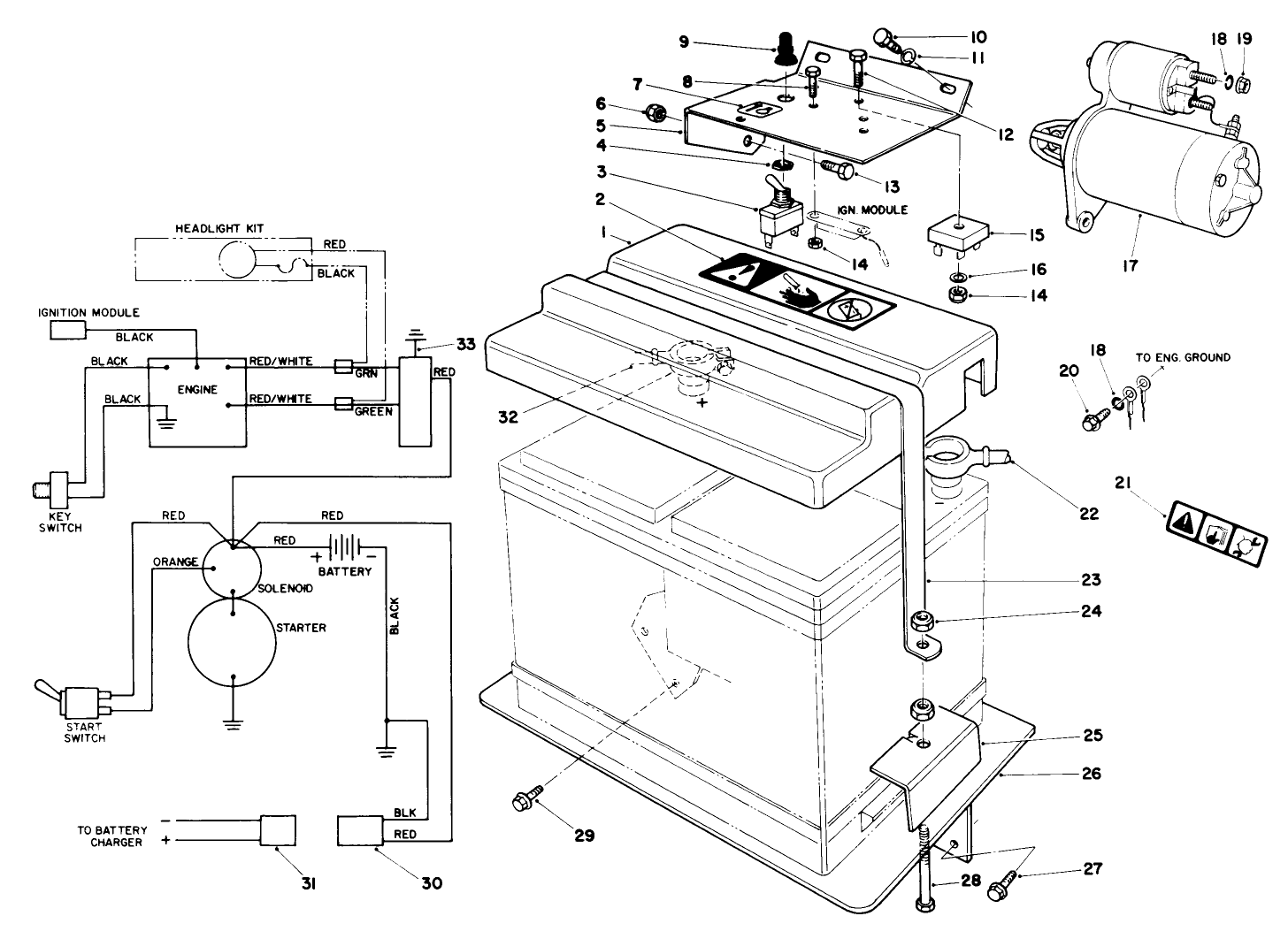 12 Volt Starter Motor Kit No. 68-7250 (optional)