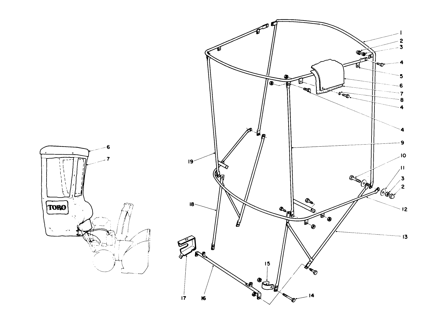 Snow Cab Assembly No. 68-9500 (optional)