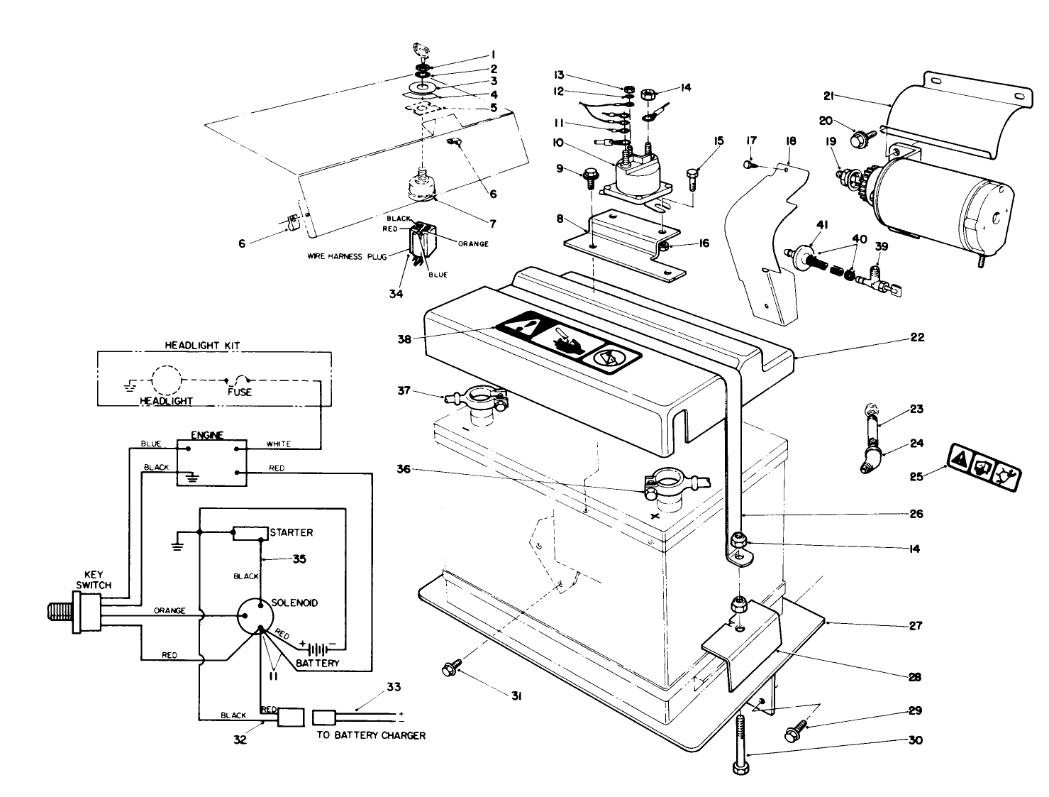 12 Volt Starter Motor Kit No. 66-7700 (optional) (for Model No. 38565)