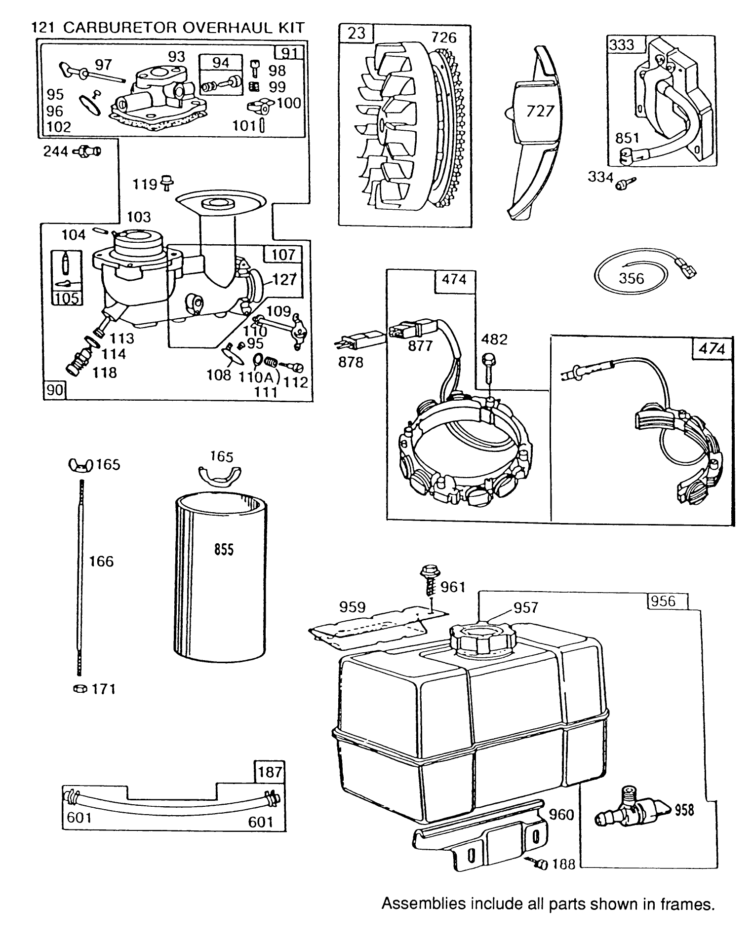 Engine Briggs & Stratton Model 252416 Type 0756-01 & 0757-01 (model No. 38580 & 38565)