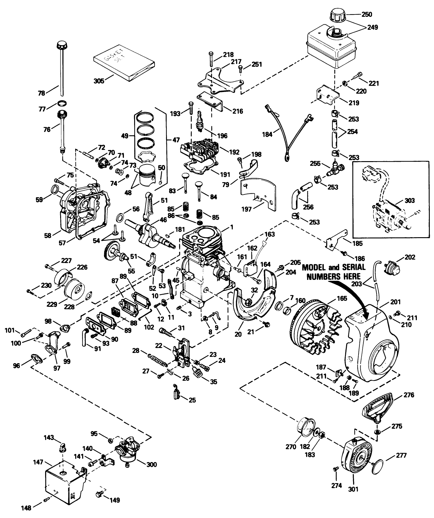 Engine Tecumseh Model H35-45598t