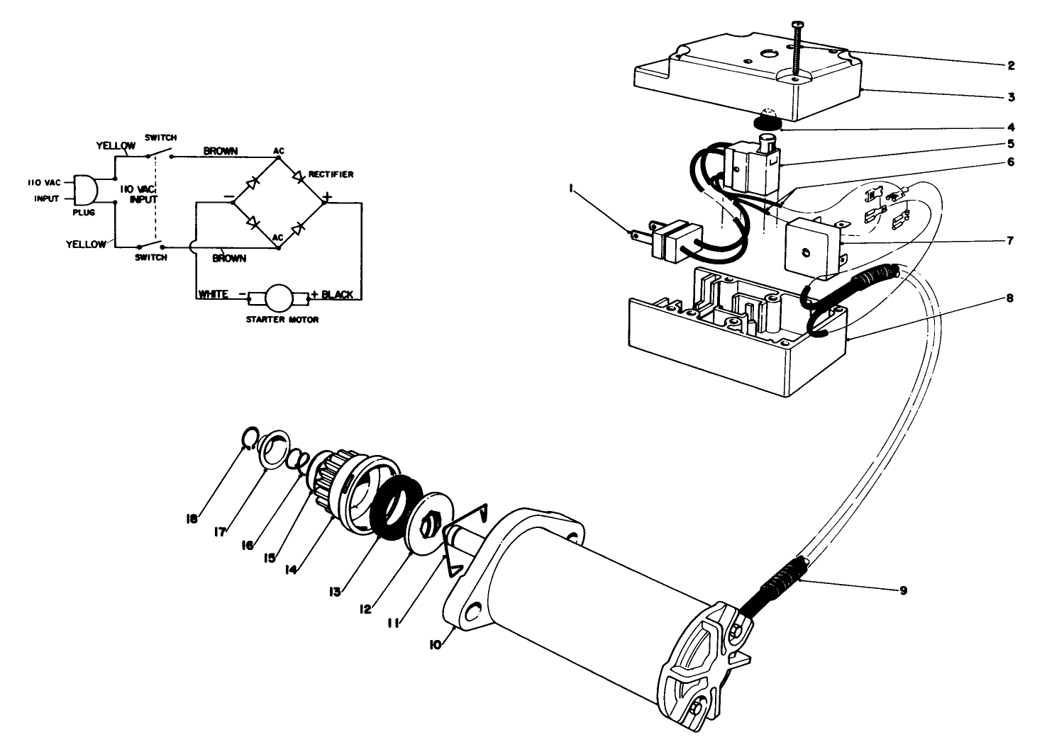 Starter Motor & Switch Assembly