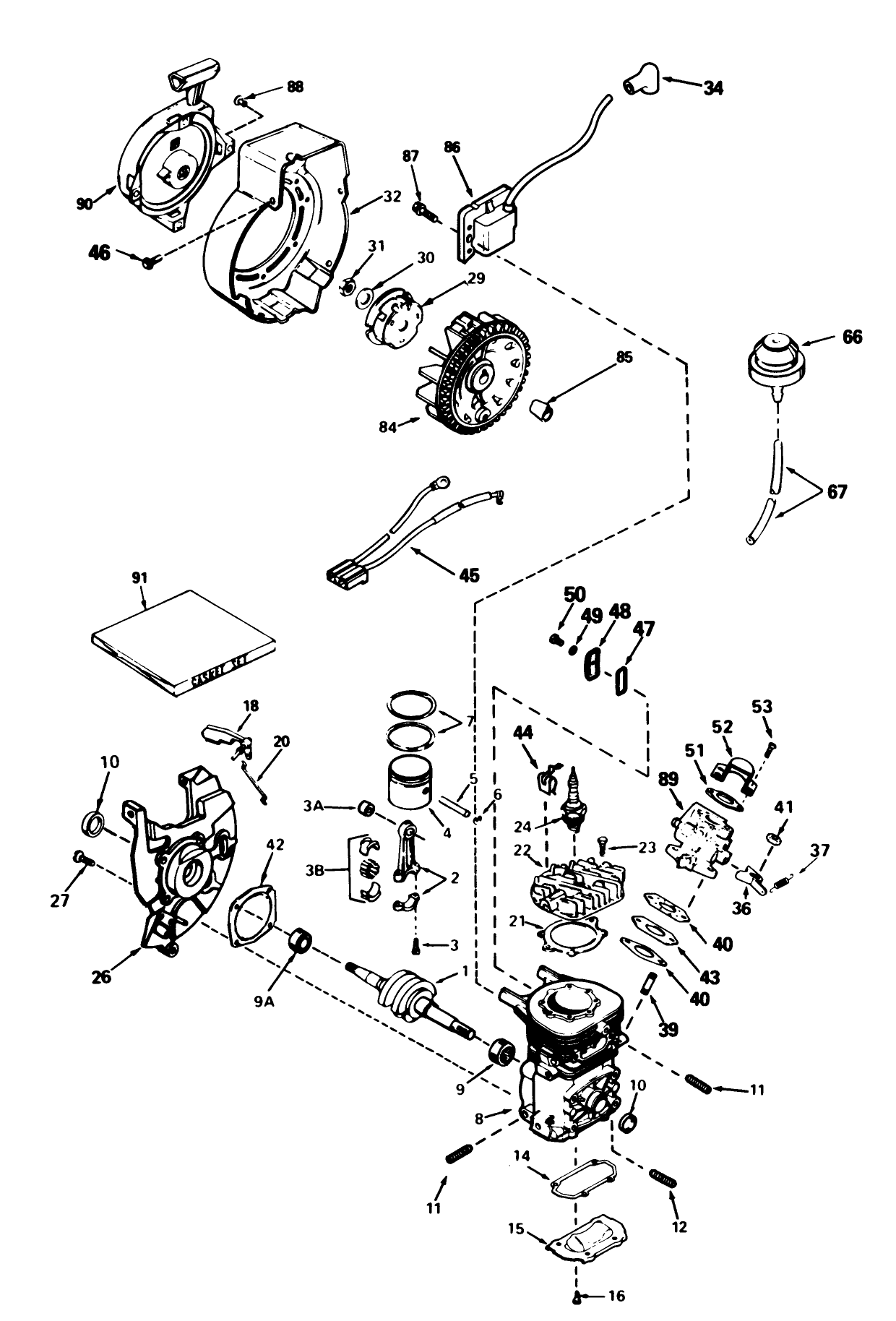 Engine Tecumseh Model No. Ah-600 Type 1623-N