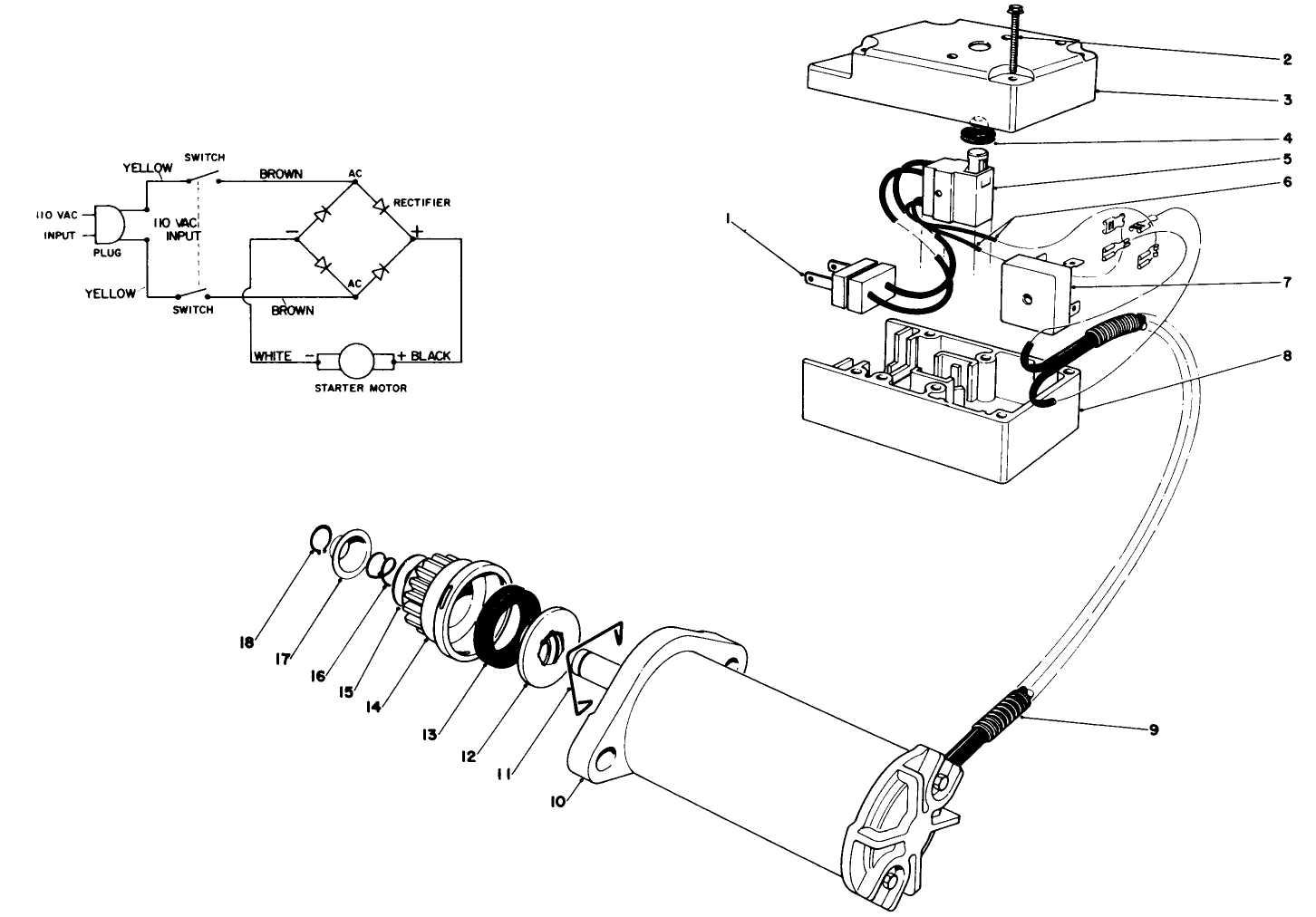 Starter Motor & Switch Assembly