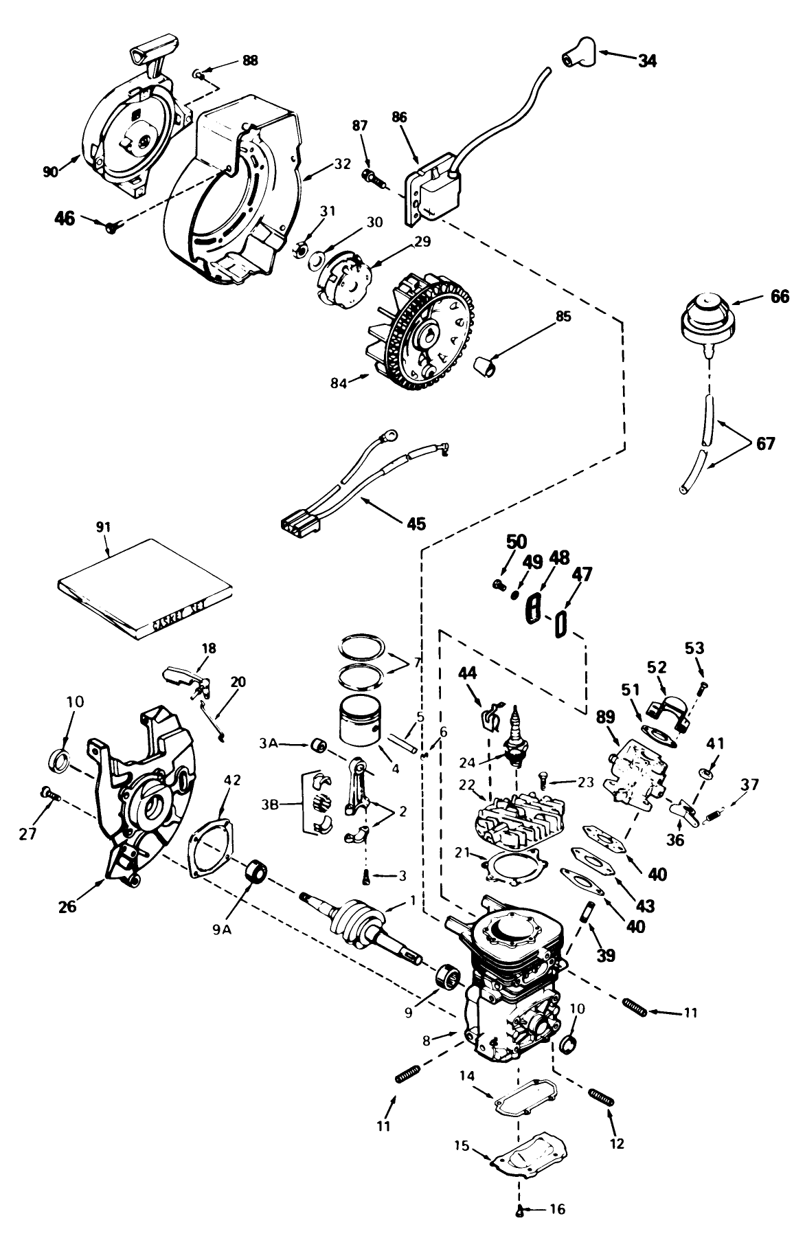 Engine Tecumseh Model No. Ah-600 Type 1623-N