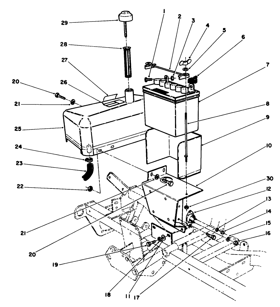 Hydraulic Tank & Battery Assembly