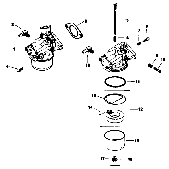 Carburetor-Engine Model No. M16 Spec. No. 711526