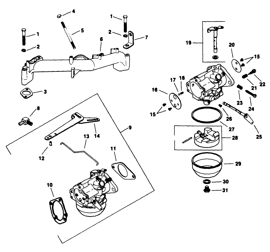 Carburetor-Group 5 Engine Kohler Model No. Kt17qs Type No. 24324 (continued)