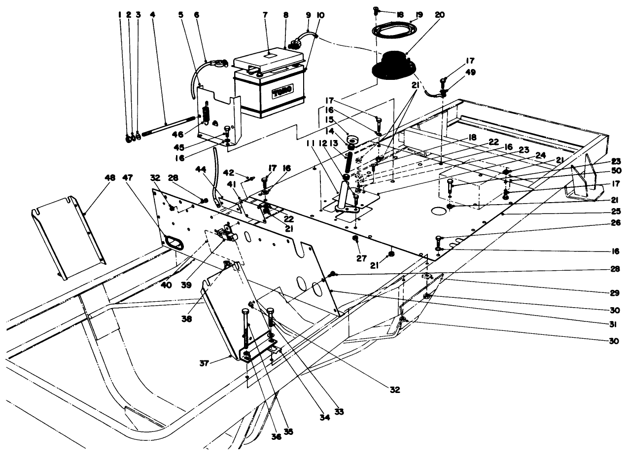 Toe Board And Battery Assembly