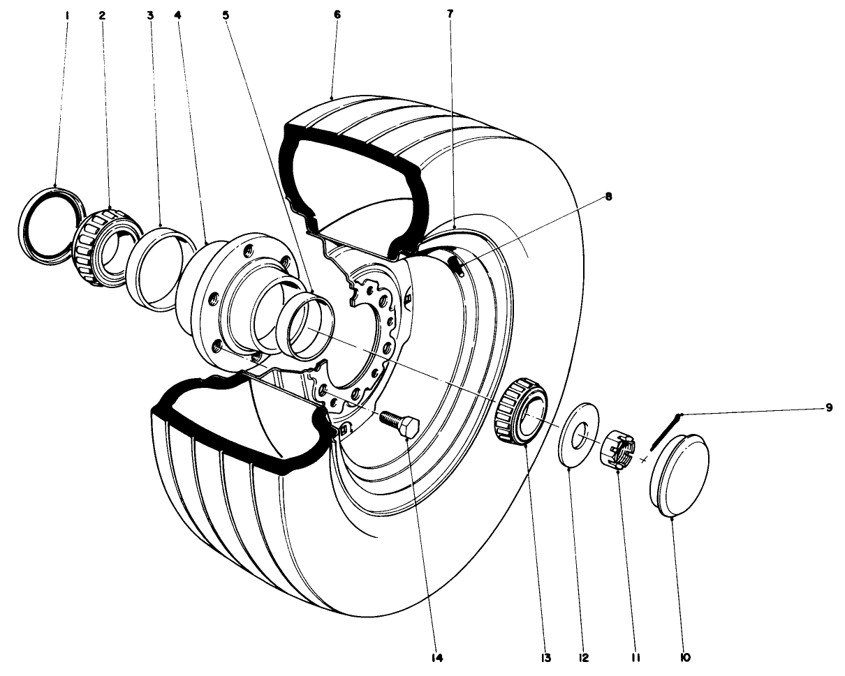 Front Wheel Hub And Wheel-For 9.5 L-14 Tire