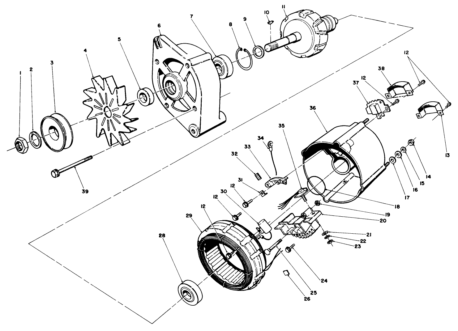 62 Amp. Alternator Assembly No. 60-9660